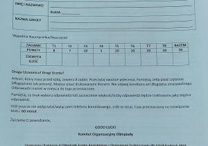 Competition of English Language with technical elements for secondary schools.