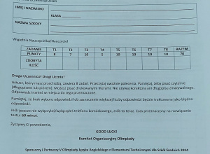 Competition of English Language with technical elements for secondary schools.