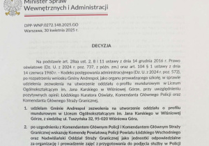Klasa o profilu mundurowym pod egida MWiA w Karskim