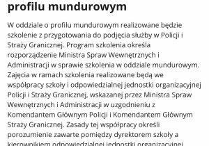 Klasa o profilu mundurowym pod egida MWiA w Karskim