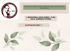 Komunikat o rozpoczęciu roku szkolnego 2026/2027