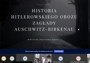 Strona tytułowa prezentacji o Oświęcimiu.