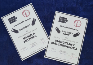 Akty nadania stopnia mundurowego.