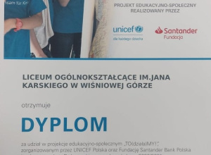Karski w elitarnym klubie szkół Unicef