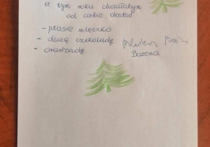 List do św. Mikołaja napisany przez pensjonariusza DPS w Wiśniowej Górze