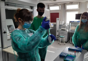 Warsztaty w Laboratorium Zakładu Genetyki Klinicznej Uniwersytetu Medycznego w Łodzi.
