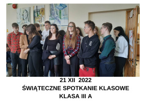 Świąteczne spotkanie klasowe III a