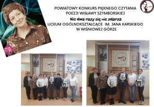 Powiatowy konkurs pięknego czytania poezji Wisławy Szymborskiej "Nic dwa razy się nie zdarza"