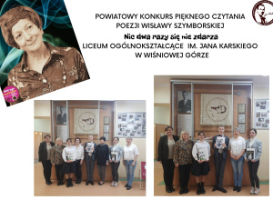 Powiatowy konkurs pięknego czytania poezji Wisławy Szymborskiej "Nic dwa razy się nie zdarza"