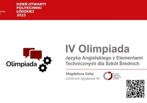 Jakub Liwiński finalistą IV edycji Olimpiady Języka Angielskiego z Elementami Technicznymi
