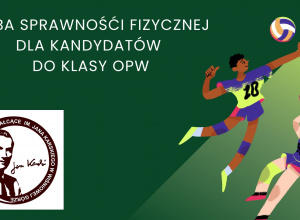 Próba sprawności fizycznej dla kandydatów do klasy I Oddziału Przygotowania Wojskowego
