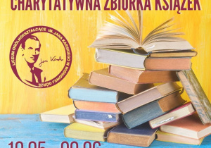 Plakat promujący charytatywną zbiórkę książek