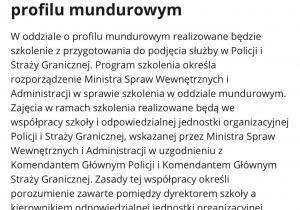 Klasa o profilu mundurowym pod egida MWiA w Karskim