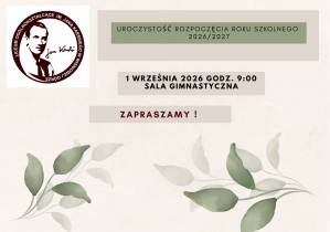 Komunikat o rozpoczęciu roku szkolnego