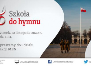 Podziękowanie za udział w akcji "Szkoła do hymnu"