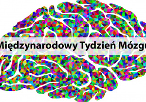 wielokolorowy mózg z napisem Międzynarodowy Tydzień Mózgu
